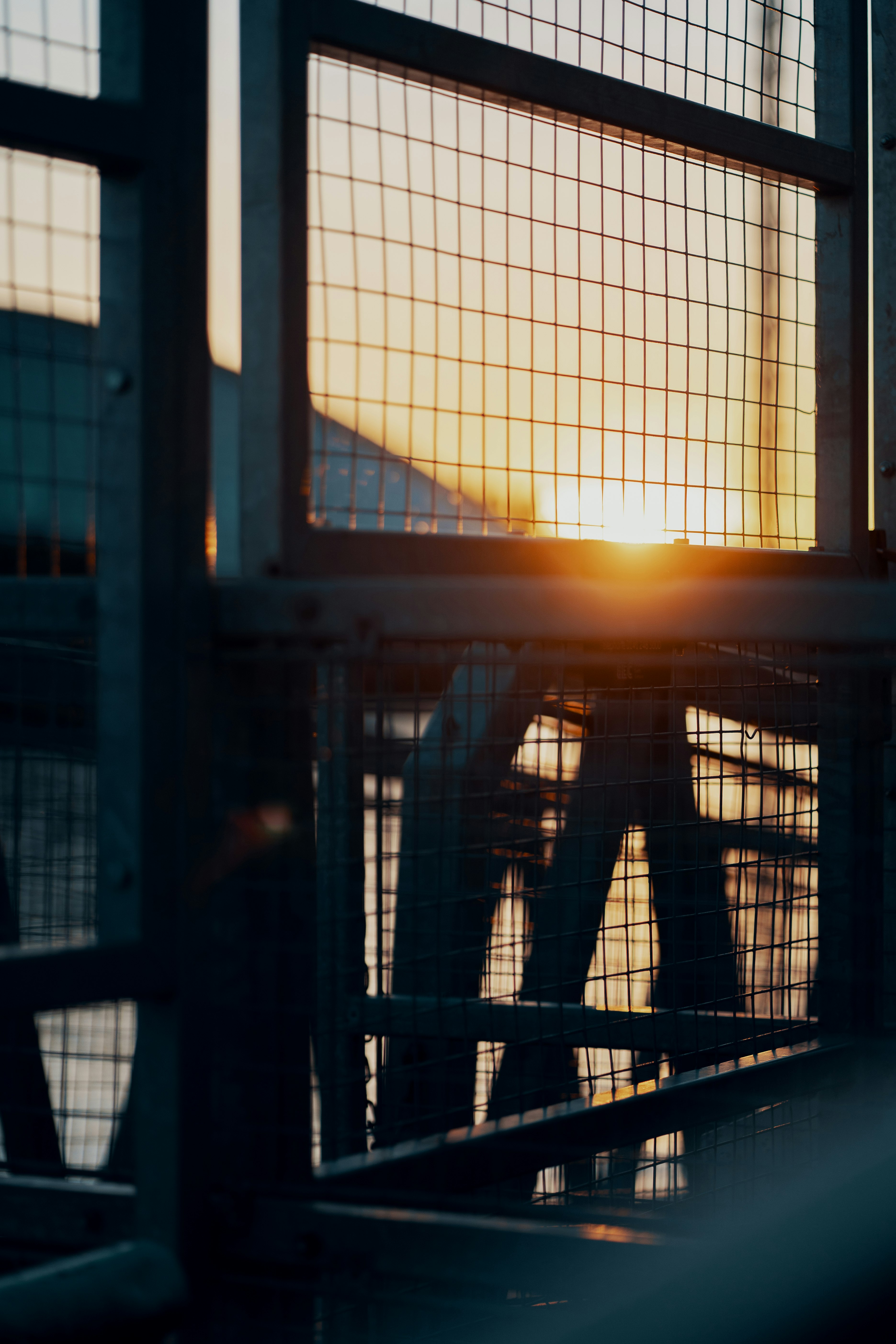 silhouette of person standing near window during sunset